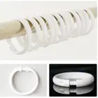 Уплотнительные крючки для занавесок, 2412 шт., большая драпировка для ванны, прочные пластиковые кольца, скользящие кольца-подвески, белая стойка для органайзера