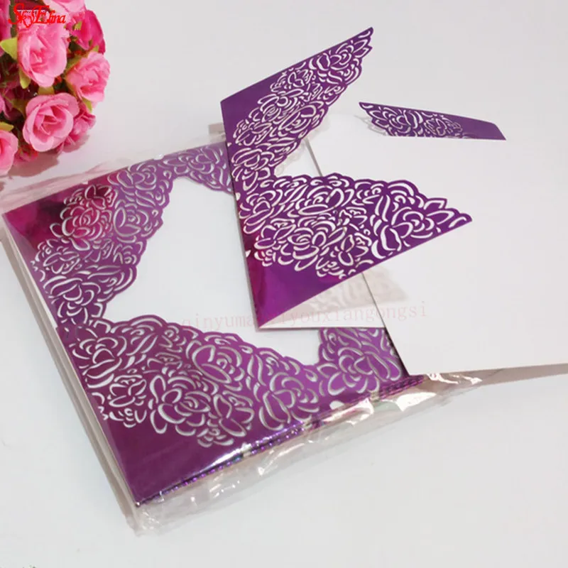 10 шт./лот квадратный полый цветок модная лазерная резка свадебная