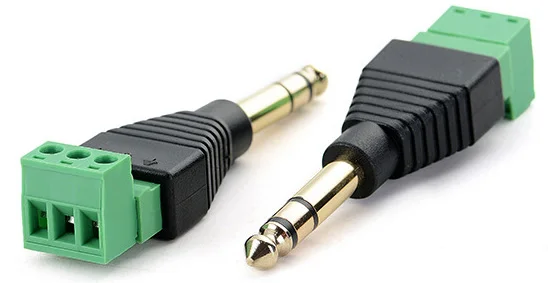 NO10 6.35mm male 2 шт./лот 3,5 jack 6,35 мм разъем стерео адаптер 3,5 мм RCA аудио; моно-канал штекер к винтовой клемме аудио; моно-канал разъем - Цвет: NO10 6.35mm male