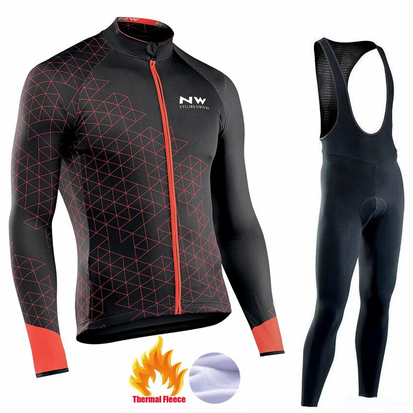 Pic Color Northwave зимний комплект из теплого флиса, одежда для велоспорта, NW, мужской костюм из Джерси, спортивный костюм для езды на велосипеде, MTB, одежда, комбинезон, теплые комплекты - Цвет: Pic Color
