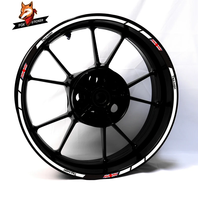 

Waterproof Reflective decal Triumph Motorcycle Stickers Retrofit Wheel Hub Edge 17 Inch Wheel Rims 2 Side Motorcycle Accessories