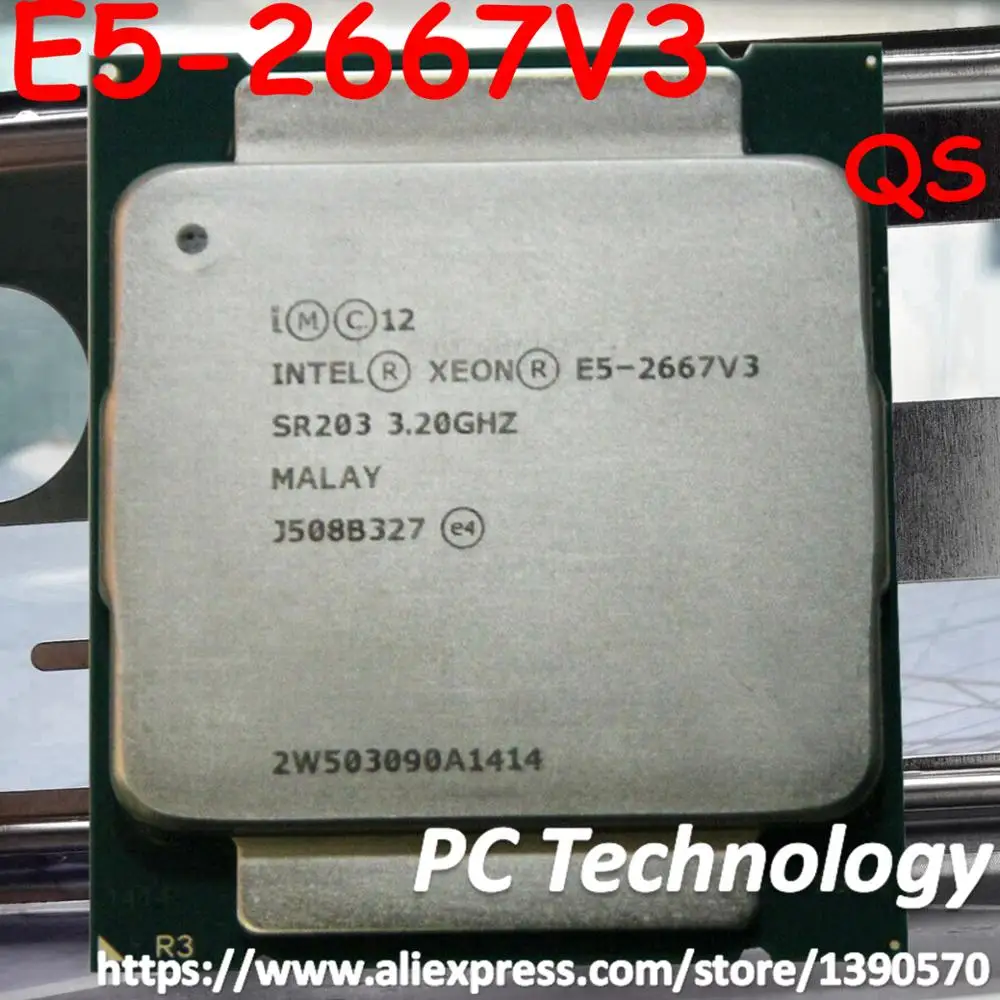 Intel Xeon E5-2667V3 QS версия Процессор E5 2667V3 3,2 GHz 8-ядерный 20 м LGA2011-3 135W E5 2667 V3