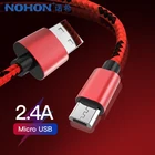 NOHON Micro USB нейлоновый зарядный кабель для Samsung Galaxy S7 S6 для Huawei Xiaomi Быстрая зарядка данных Android кабель для мобильного телефона
