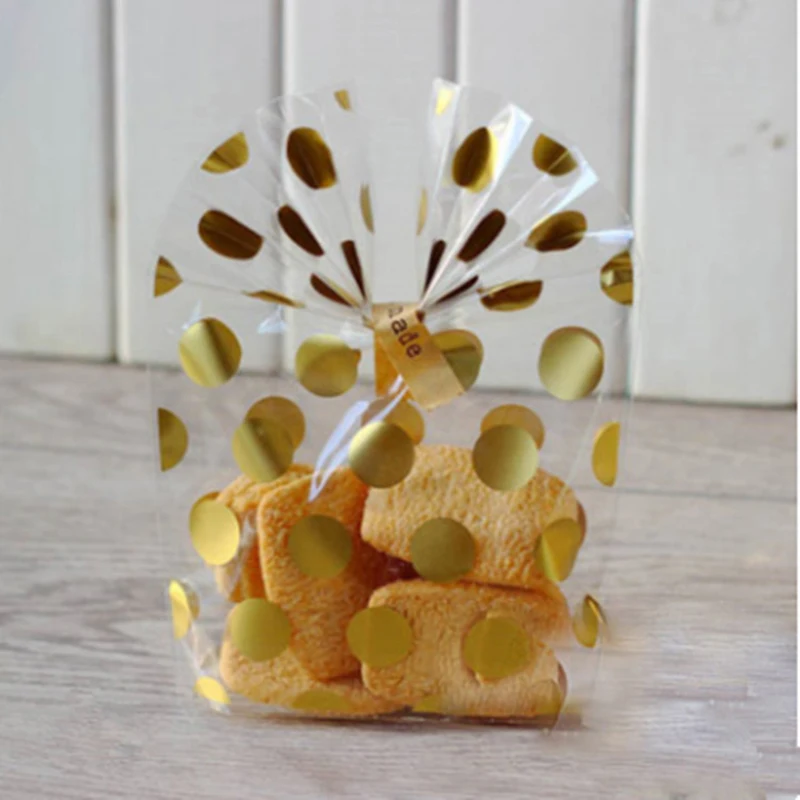 

Toast Cookie Packing Bread Bags Transparent Wrapping Bag Golden Wave Points Western Bakery Tools Skin Care Products Case Gift