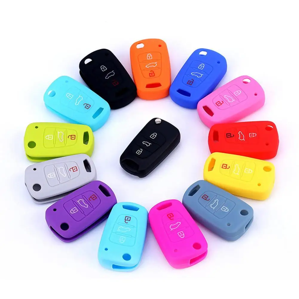 

Silicone Car Key Flip Cover Case Remote Protector Bag Holder for Hyundai I30 I35