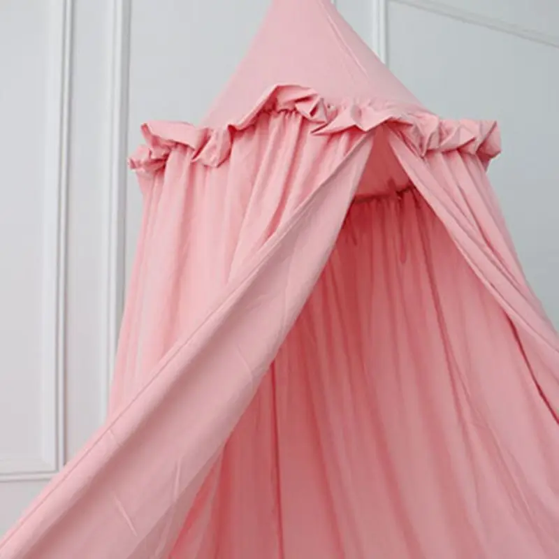 

Kids Bed Canopy Curtains Girls Princess Round Hung Dome Mosquito Mesh Children Play Baby Crib Cot Hanging Tent House Room Decora