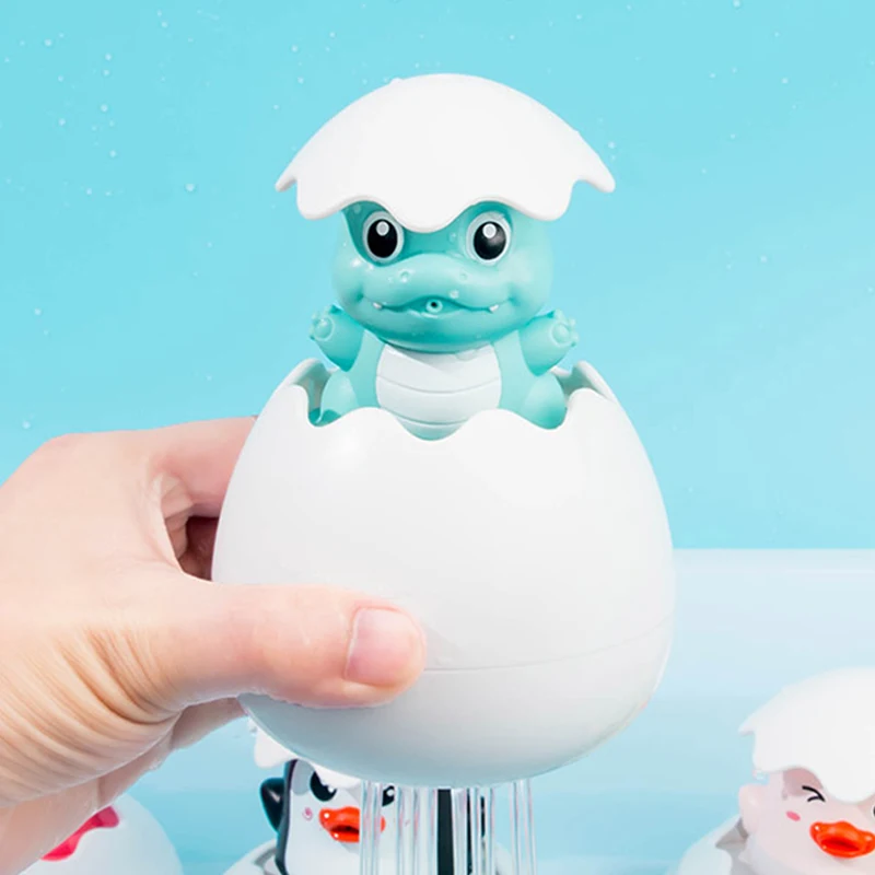 Детская игрушка для купания милый динозавр утиный Пингвин яйцо спрей воды