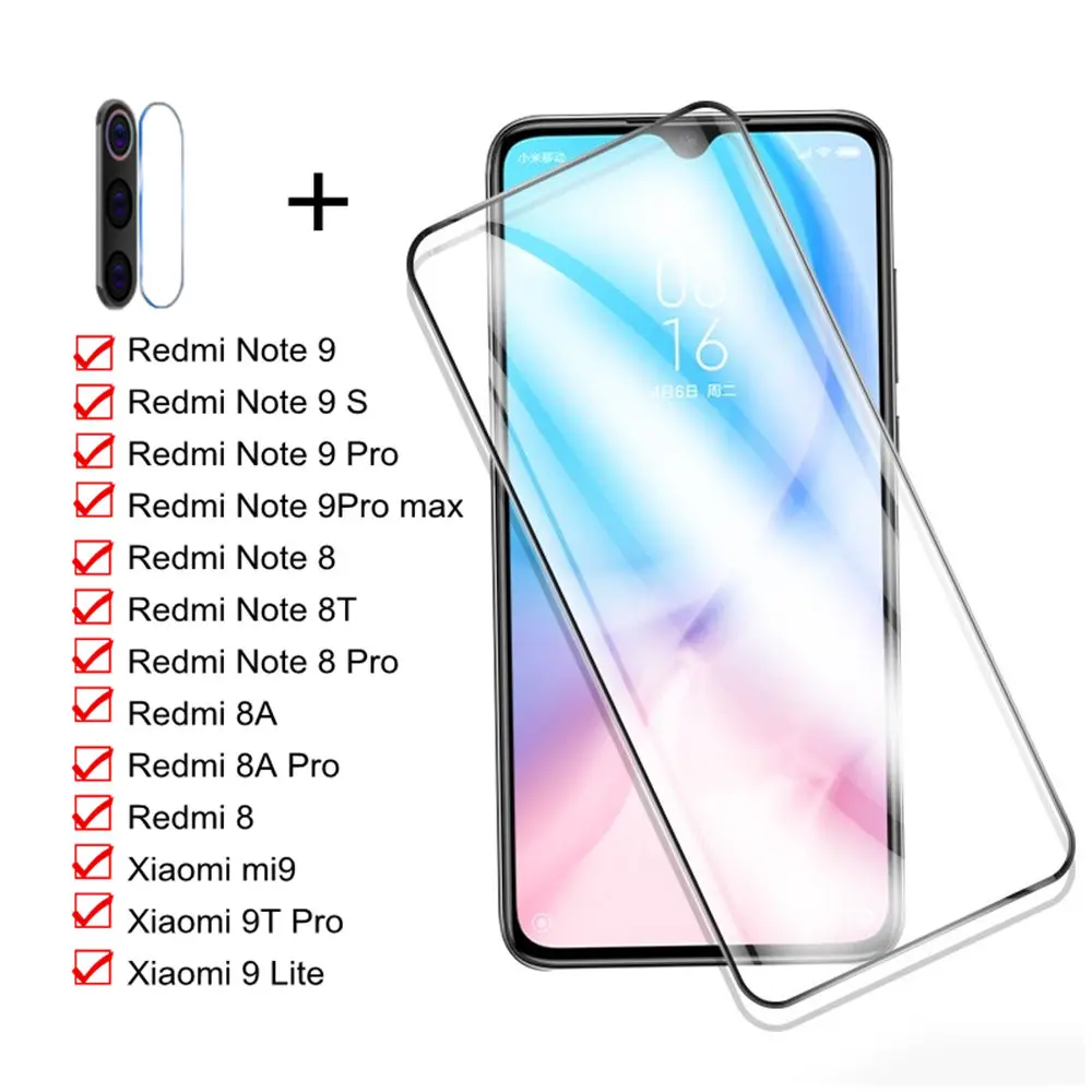 Закаленное стекло для Xiaomi Mi 9 Lite 9T Pro Redmi 8 8A полная защита экрана Note 8T 9s Max защитная