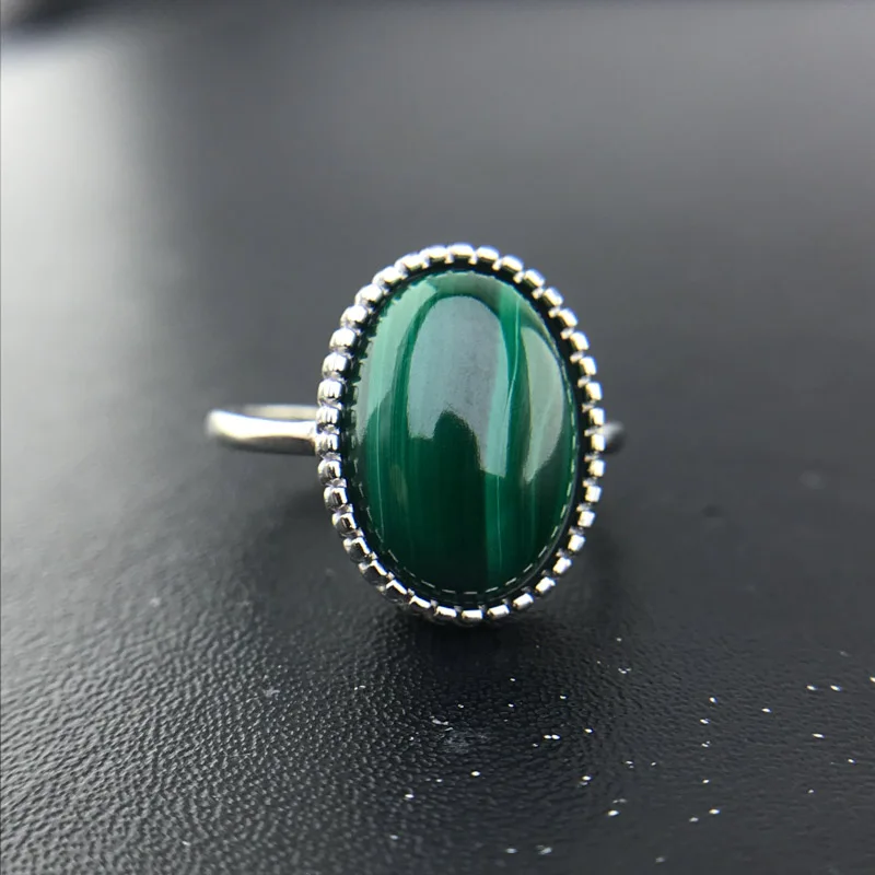 Женское кольцо CSJ регулируемое с натуральным драгоценным камнем 925 пробы