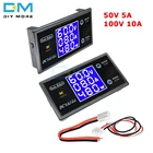 Цифровой вольтметр Амперметр постоянного тока 100 в 10 а 50 в 5 А с ЖК-дисплеем 250 Вт 1000 Вт ваттметр измеритель напряжения и мощности Стандартный тестер