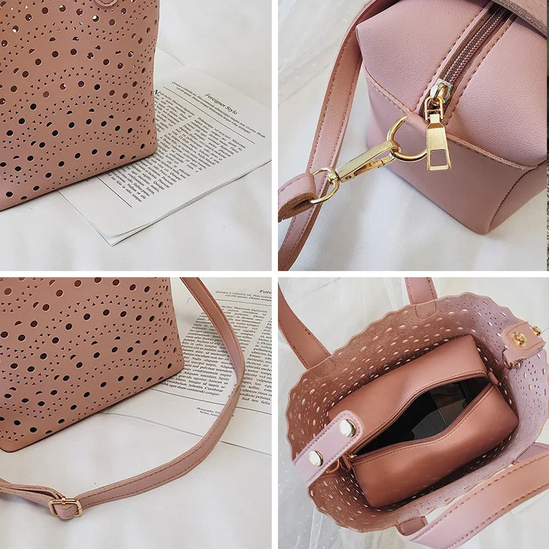 

JIEROTYX Fashion Designer Women Handbags High Quality PU Leather Women Bag Hollow Out Totes Ladies Retro Shoulder Messenger Bags