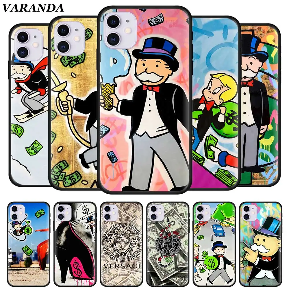 Монопольные Чехлы для iPhone 12 Mini 11 Pro X XR XS Max 7 8 6 6S Plus SE 2020 Силиконовые мягкие