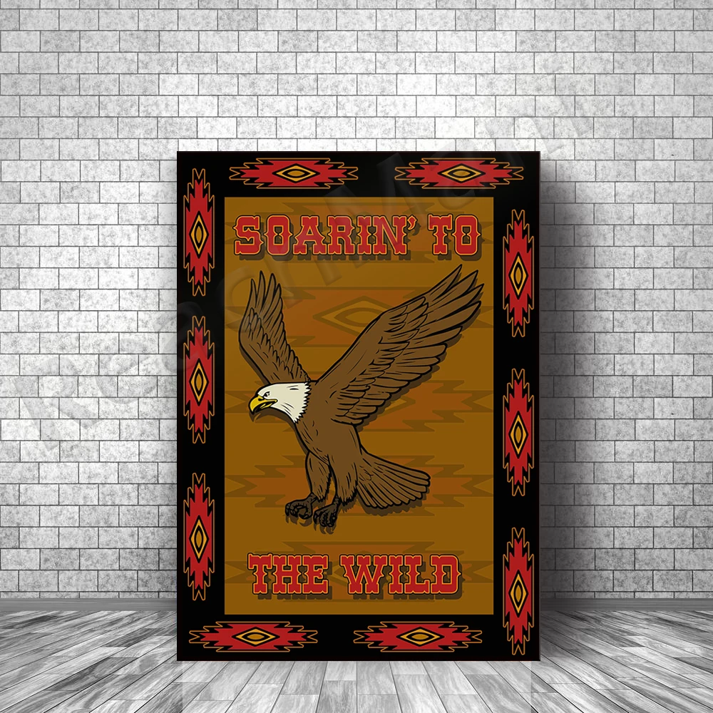 

Typography graphic wild west eagle poster print artwork decoration gift