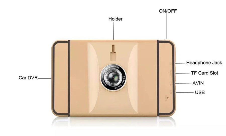 Anfilite " Full HD 1080P видео регистратор рекордер Android 1920*1080P грузовик Dash Cam Автомобильный видеорегистратор с задней камерой и gps Dashcam