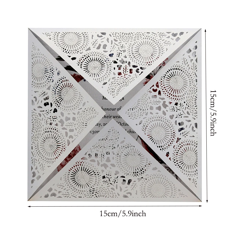 1 шт. элегантные квадратные Пригласительные открытки с цветочной лазерной резкой