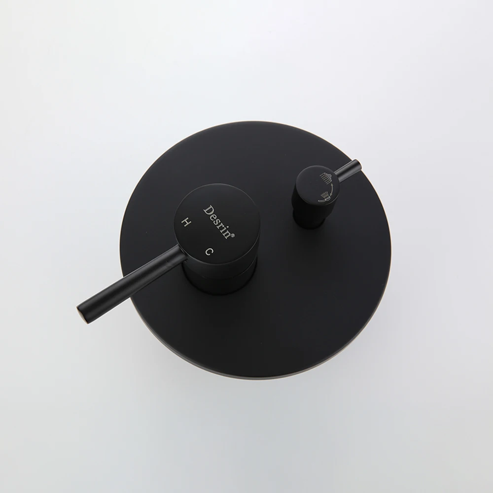 Современный латунный матовый черный душевой набор для ванной комнаты настенный