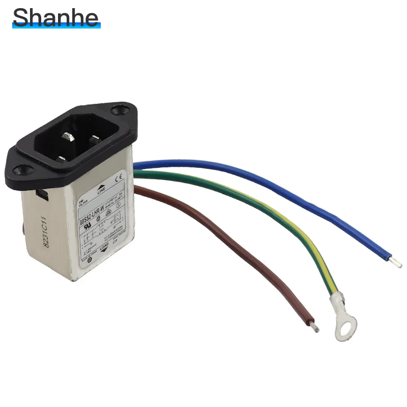 Для монтажа в панель 3 шпильки гнездо переменного тока 8A EMI фильтр 115/250VAC 50/60Hz