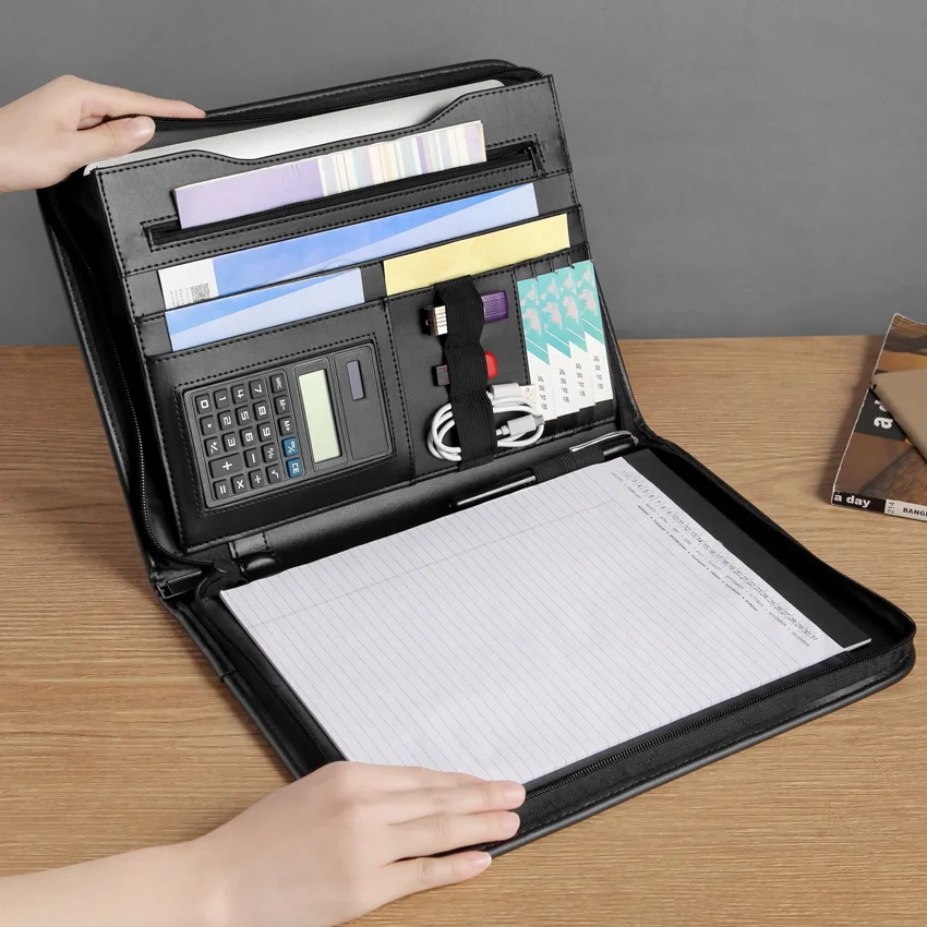 Новое прибытие Бизнес А4 менеджер Сумка для документов папка с молнией padfolio