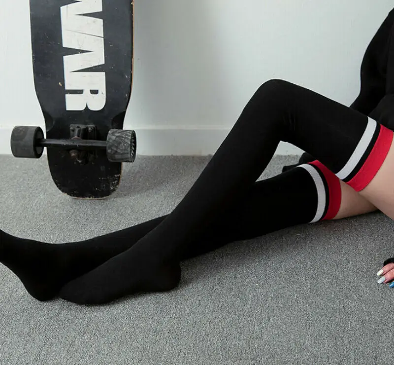 Sexy Ladies Women Girls Striped Star Thigh High OVER the KNEE Socks Sport Long Cotton Stockings | Женская одежда