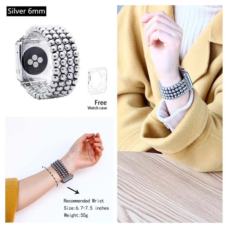 Lureen совместим с iWatch Band 38/40/42/44 мм, унисекс Мода ручной работы эластичный браслет ремешок, для iWatch серии 4/3/2/1