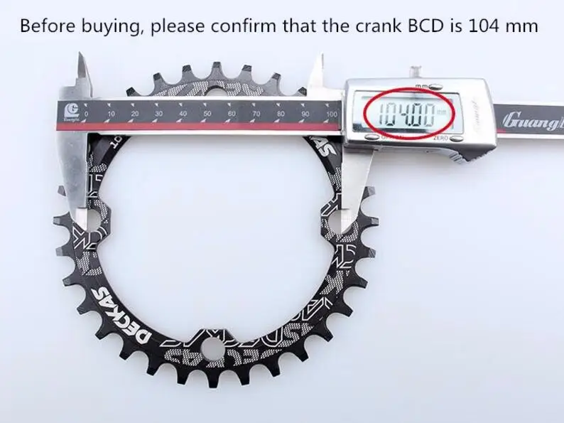 DECKAS 104BCD круглая узкая широкая цепь MTB горный велосипед 104BCD 32T 34T 36T 38T шатун зубная пластина части 104 BCD
