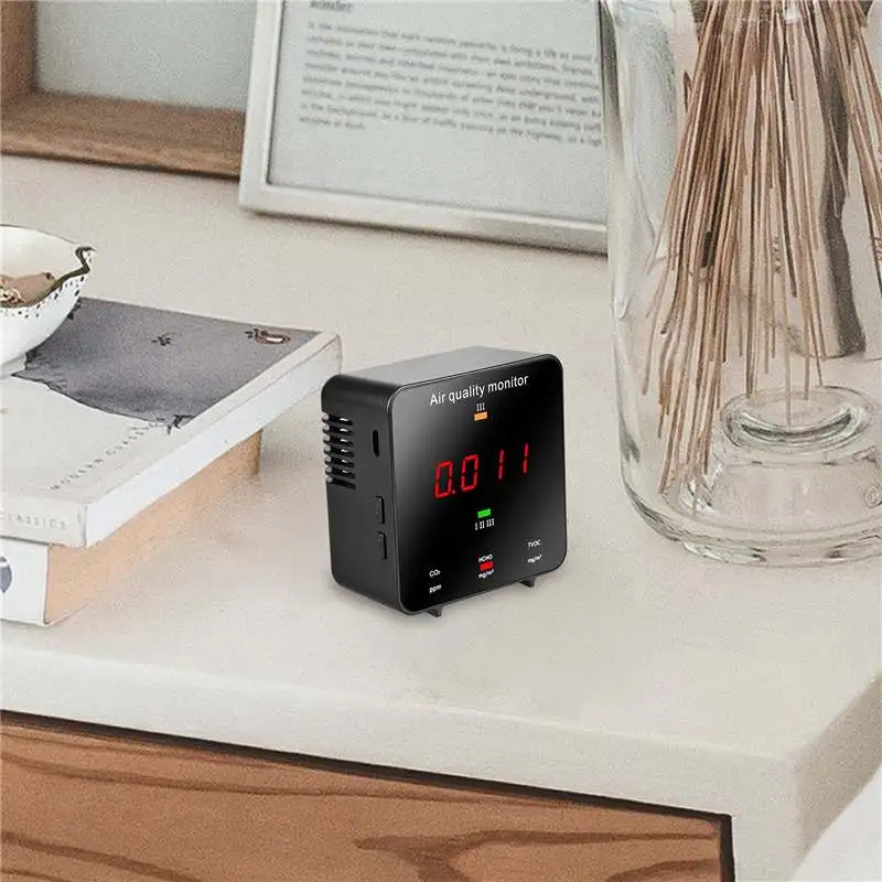 

Lightweight Air Quality Monitor CO2 Meter Digital LED Temperature Humidity Sensor Carbon Dioxide TVOC Formaldehyde HCHO Detect
