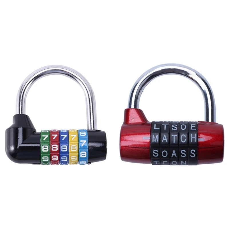 

Padlock Black With Combination 5 Numeros With 5 Letter Zinc Alloy Combination Padlock Code Password Lock