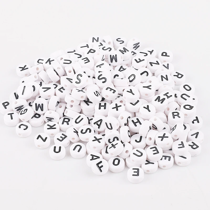 

Mixed English Letter Acrylic Beads 100pc Flat Heart Alphabet Number Beads for Charms Bracelet Necklace For Jewelry Making DIY