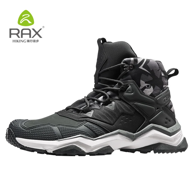 RAX Mens Waterproof Hiking Shoes Mountain Hiking Boots Genuine Leather Men Breathable Waterproof Trekking Shoes Outdoor Man