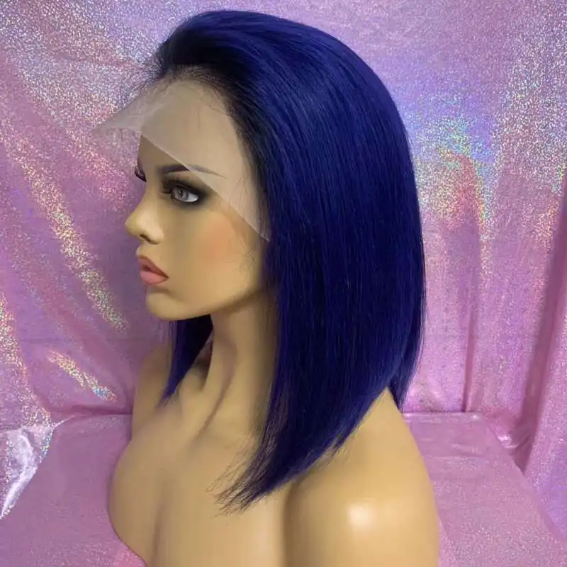 

12Inch 180%Density Short Bob Straight Synthetic Lace Front Wigs For Women With Baby Hair Heat Resistant Glueless Daily Wear Wigs