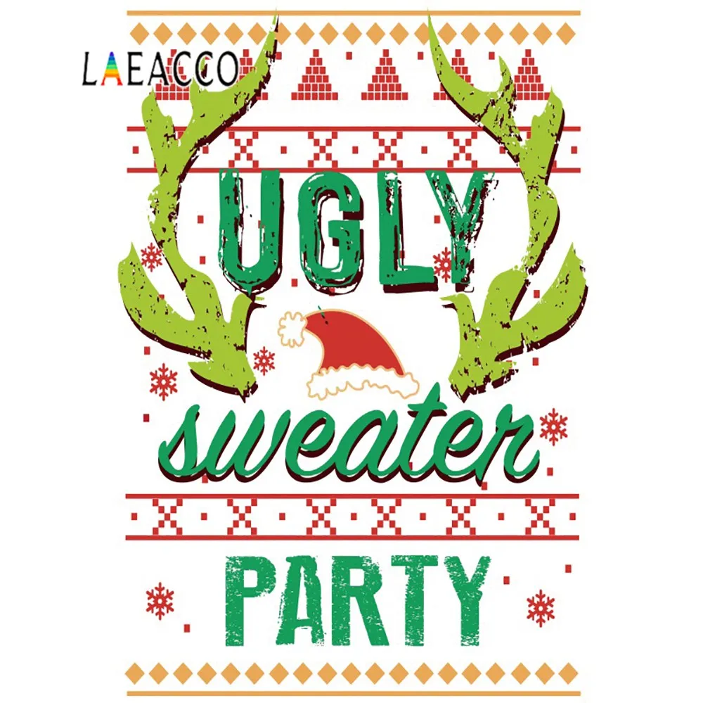 Некрасивый свитер вечерние рождественские праздники Зимний снег плакат узор