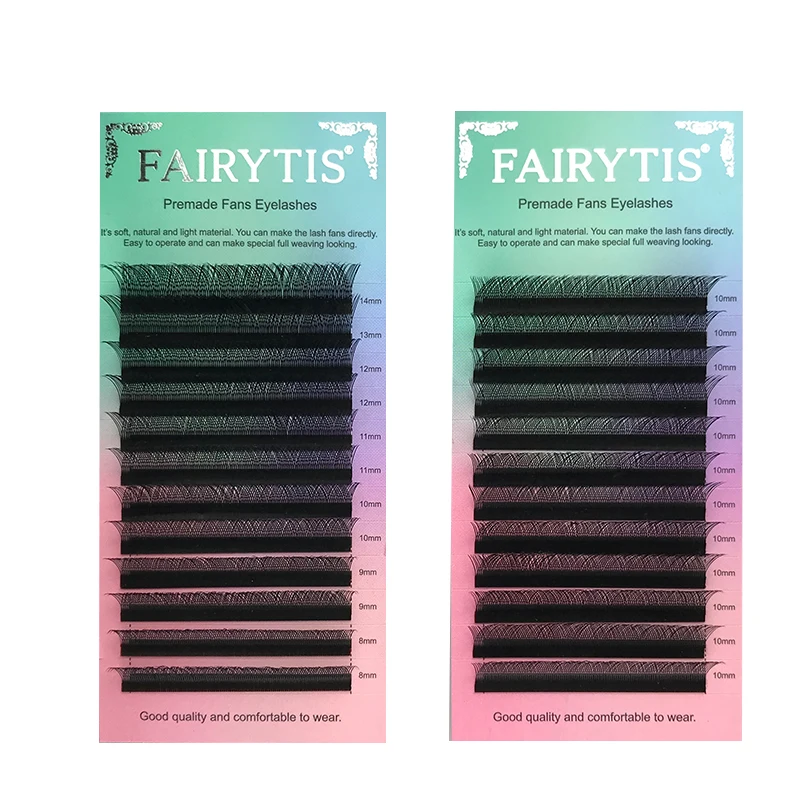 

FAIRYTIS 12 Rows Pre Made Eyelashes Extension YY Shape Hand Woven Natural Individual False Eyelash Mesh Cross Makeup