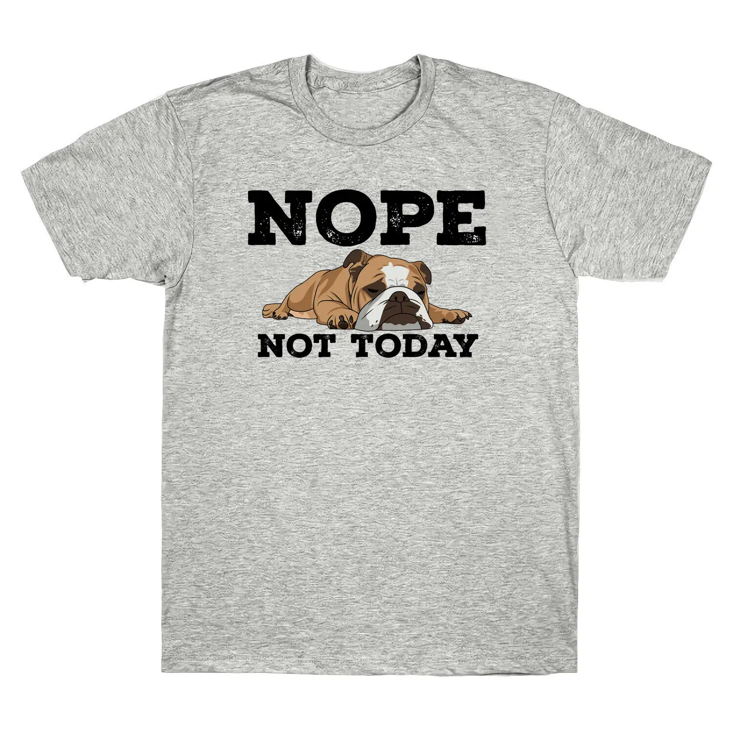 

Bulldog Nope Not Today Funny Vintage T-shirt Men Retro Cato Short Mouw Tea