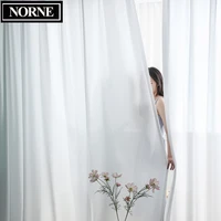 norne top quality luxurious chiffon solid white sheer curtains for living room bedroom decoration window voiles tulle curtain