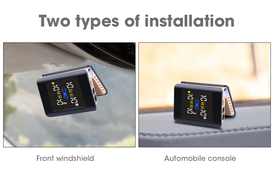 Jansite TPMS беспроводная автомобильная система контроля давления в шинах интеллектуальная система Солнечный светодиодный дисплей с 4 встроенными или внешними датчиками