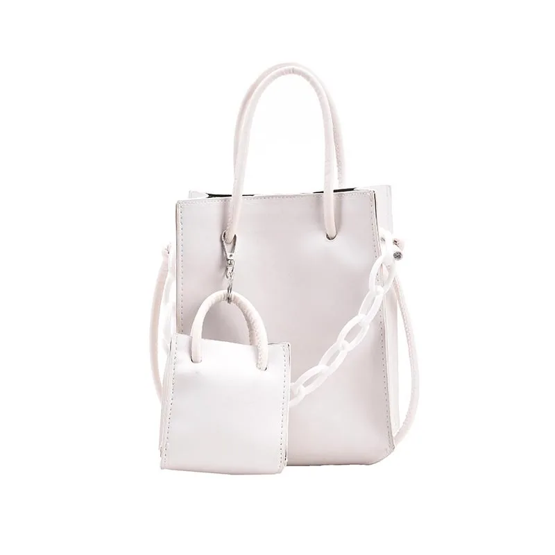 

Popular Pitaya Color Shopping Handbag 2021 Women's Bag Thick Chain Messenger Bag Portable Tote Bag