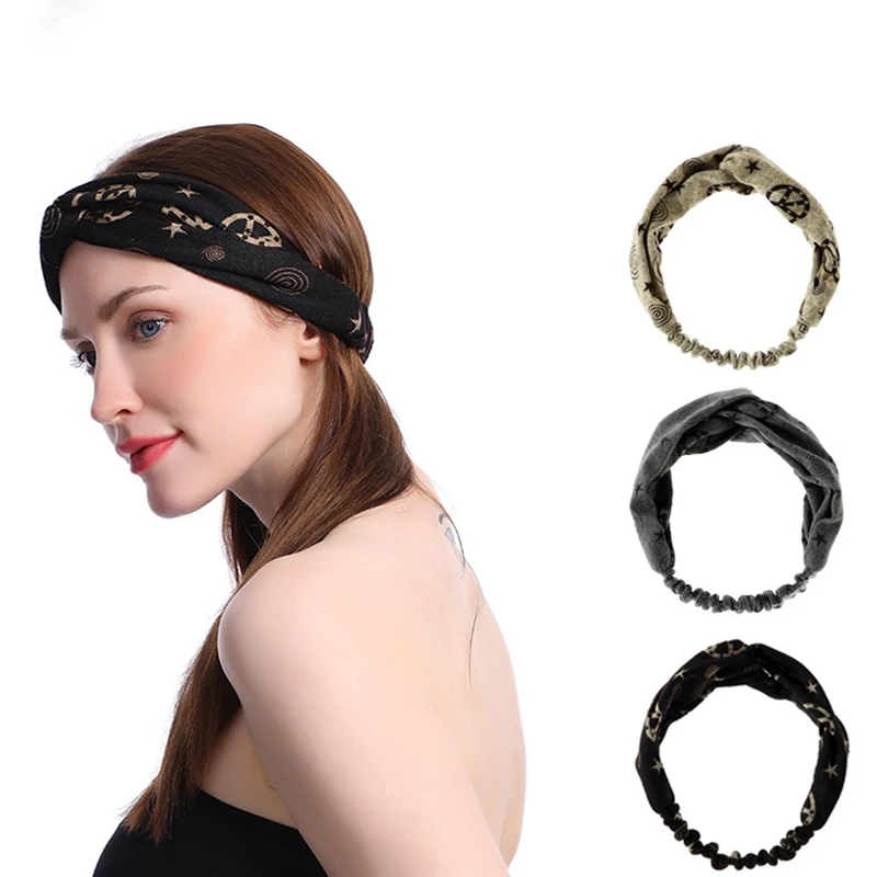 

Fashion Woman Sports Hair Accessories Fabric Cross Face Wash Makeup Elastic Headband Yoga Headwear decor for hair Hair Bands