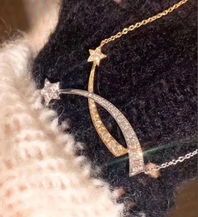 

CU16 Full Gem Star Pendant Necklace Valentine Eye Zircon Item Round Female