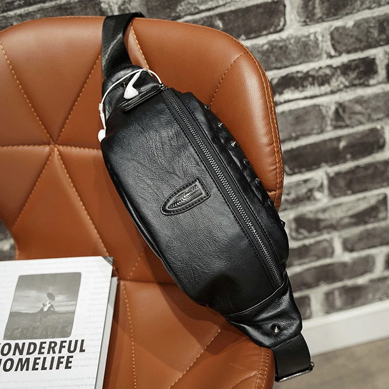 Новинка 2020 модная брендовая поясная сумка DAEYOTEN Мужская нагрудная с заклепками