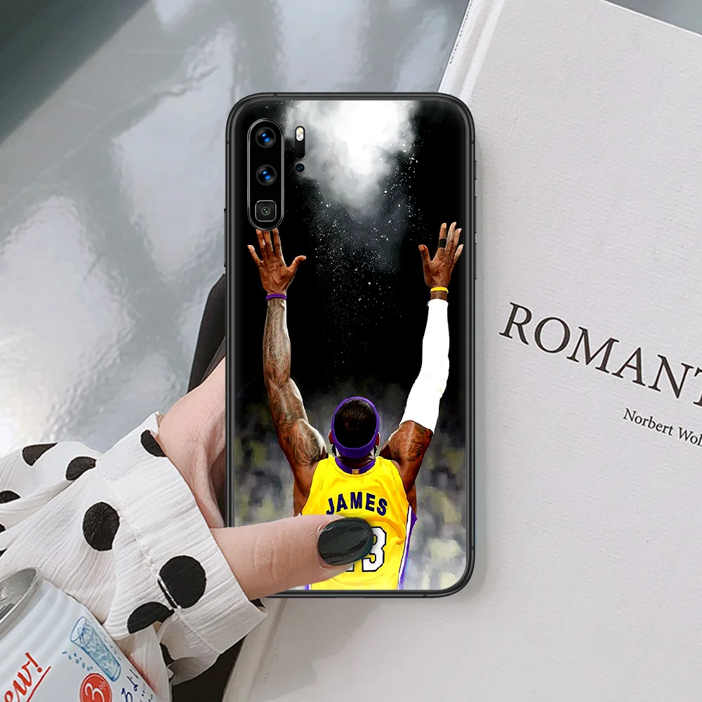 

LeBron James basketball 23 king Phone case For Huawei P 10 20 30 40 Mate Smart Lite Z 2019 Pro black black funda pretty back