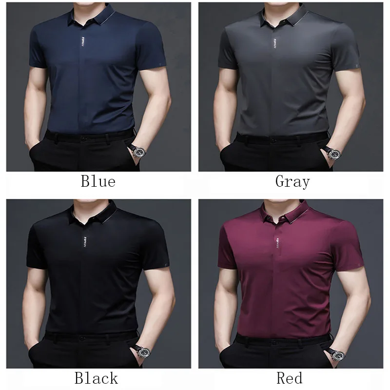 

New Spring Brand Polo Shirts Men Solid Color Slim Fit Boys Korean Casual Tops Men Clothing Summer Short Sleeve Fashion Clothing