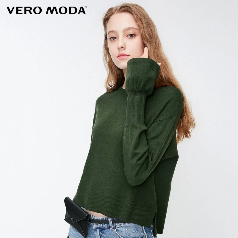 Vero Moda осенне зимний вязаный свитер с расклешенными рукавами | 318324540|