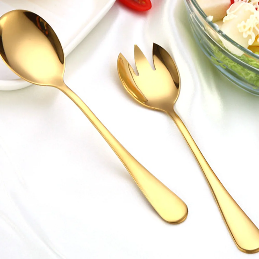 1 шт. практические салат ложки вилки Нержавеющая сталь комплект Уникальный