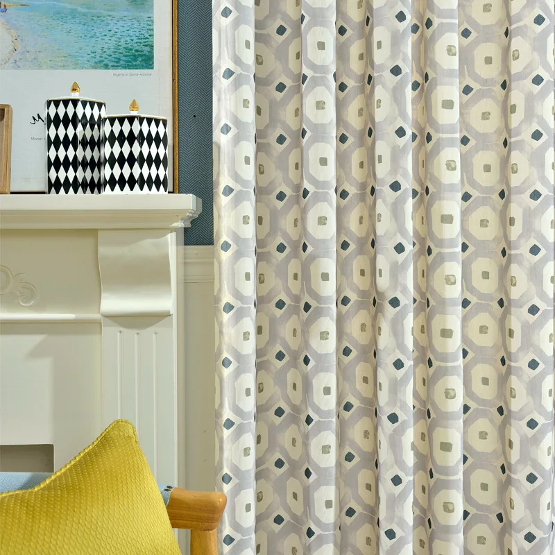 Фабричные прямые занавески для гостиной спальни простой полиэстер хлопок с