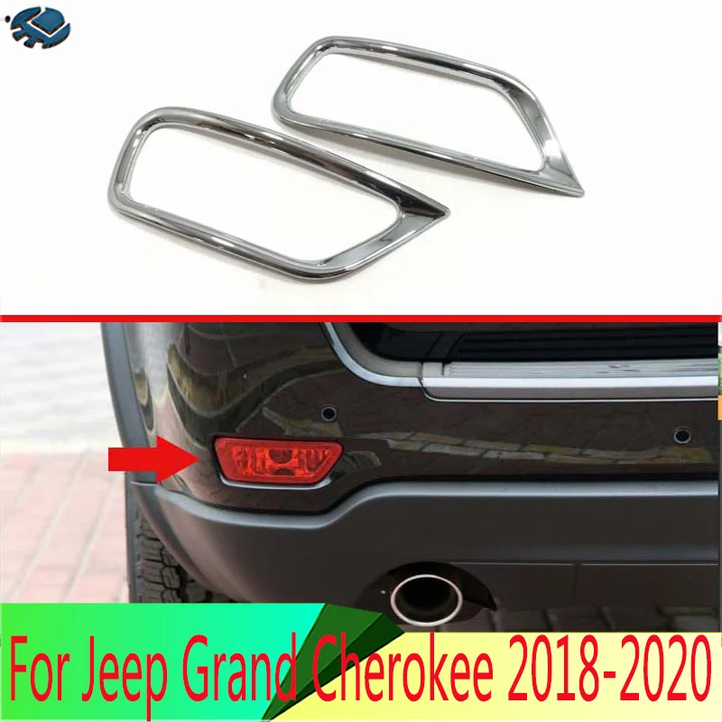 For Jeep Grand Cherokee 2018-2020 Car Styling Accessories ABS Chrome Rear Reflector Fog Light Lamp Cover Trim Bezel Frame