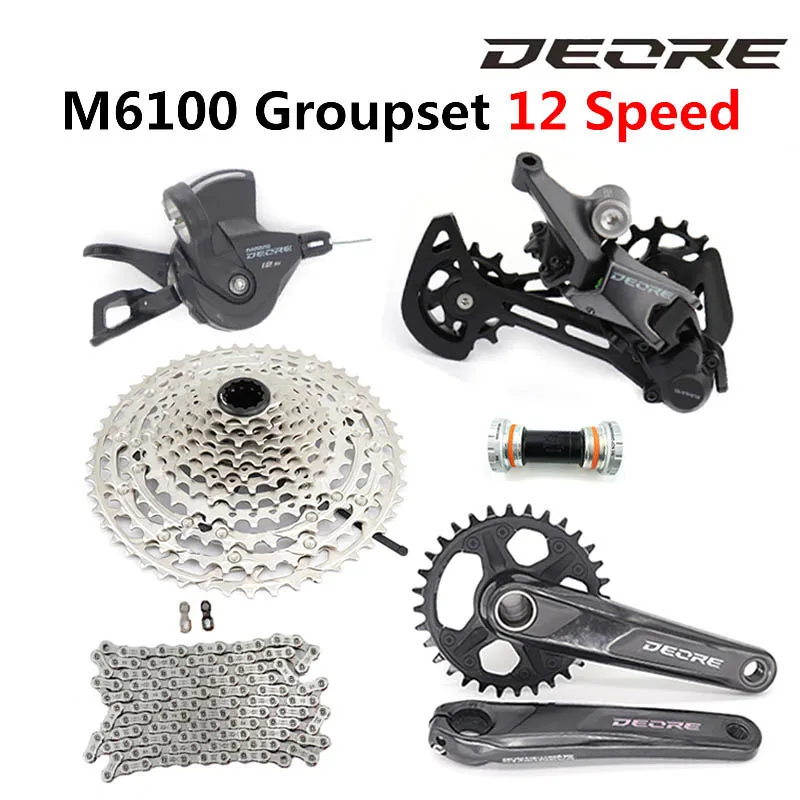 

Набор для переключения передач SHIMANO DEORE M6100, 170 мм, 175 мм, 32T, 12 Скоростей, задний переключатель, Кассетный шатун FC-M6100 S H I M A N O