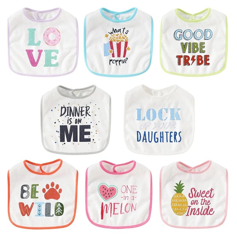 Impermeable infantil comer dibujo de los ni&ntilde;os sin mangas de beb&eacute; baberos Bandana Baberos adorables para beb&eacute; suave de algod&oacute;n babero beb&eacute; comida eructo bonita Eva Cl-0