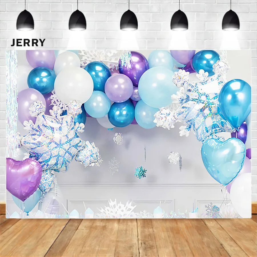 

Avezano зимняя Снежинка новорожденный фотография фон синий воздушный шар ребенок день рождения детский праздник