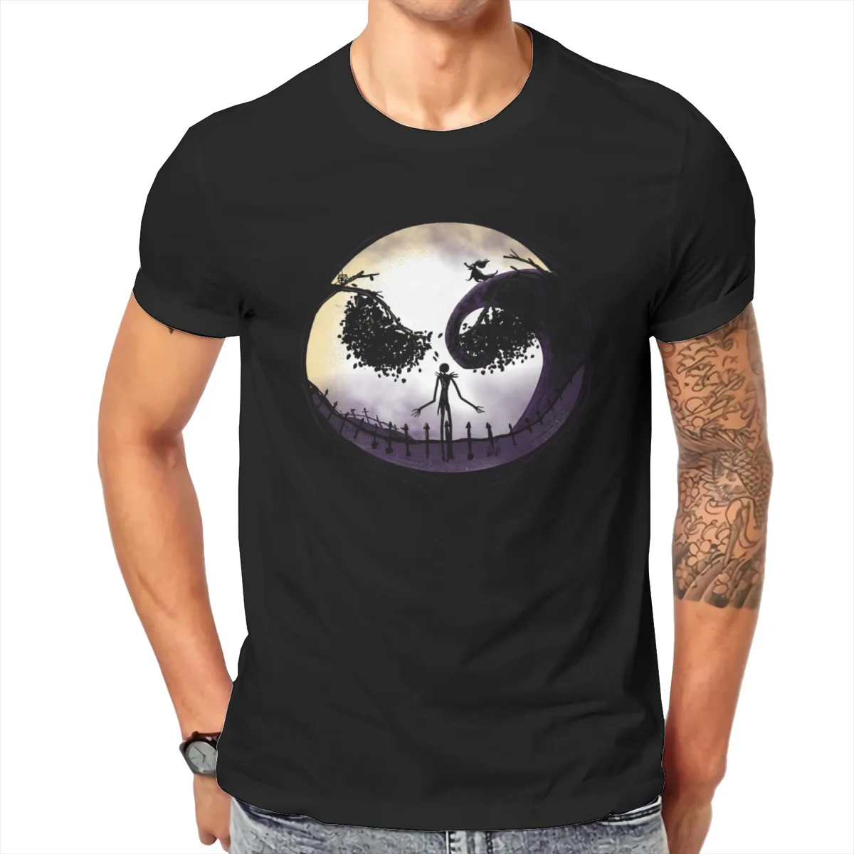 

Jack Halloween Horror Hell Summer 100% Casual loose Cotton O-neck Tops Harajuku Men Clothing 138852