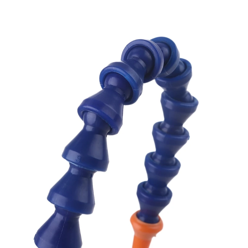 

P15D 10 Pcs Round Nozzle 1/4PT Flexible Oil Coolant Pipe Hose Blue Orange